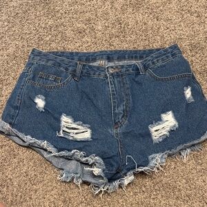 Distressed Denim Women Shorts